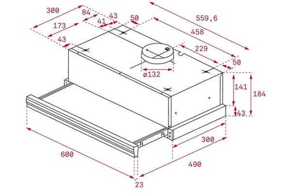 Okap kuchenny wkład - teleskopowy TEKA CNL6415 60.0cm biały