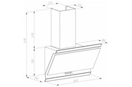 Okap kuchenny Skośny VDB Deco Chilli 60 60.0cm czarno-srebrny