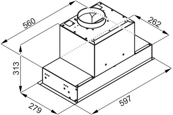Okap kuchenny Wkład VDB Flat Gest 60 59.7cm czarny