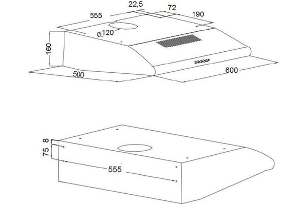 Okap kuchenny Podszafkowy Akpo P3050 WK-7 50.0cm srebrny