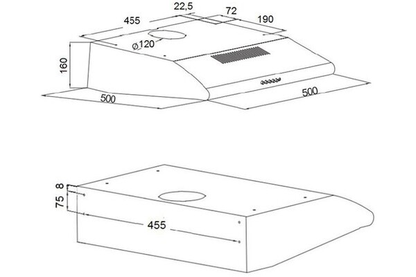 Okap kuchenny Podszafkowy Akpo WK-7 50.0cm beżowy