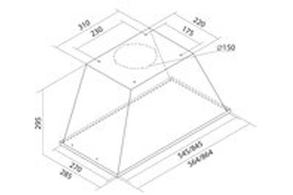 Okap kuchenny Wkład TOFLESZ Linea Bravo 56.4cm czarny