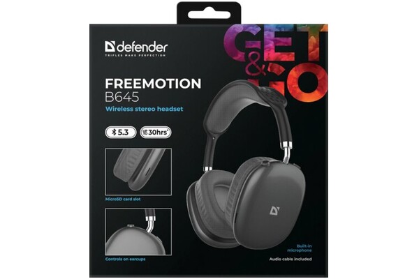 Słuchawki DEFENDER Freemotion B645 Nauszne Bezprzewodowe czarny