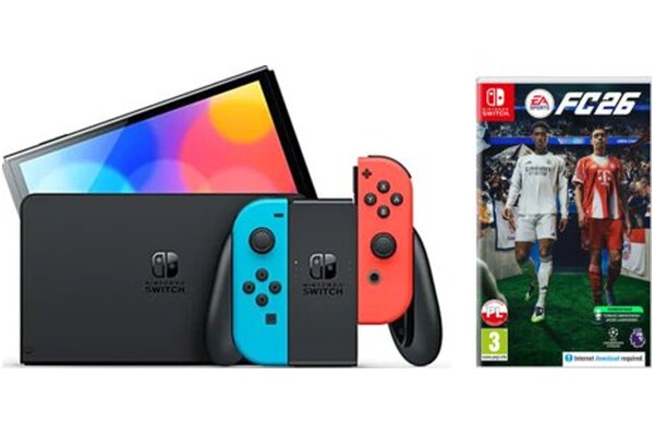 Konsola Nintendo Switch OLED niebiesko-czerwony + EA SPORTS FC 26 Gra NINTENDO SWITCH 2