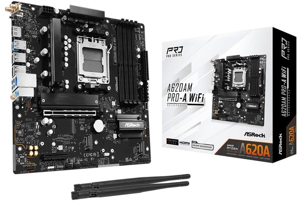 Płyta główna ASrock A620A Pro WiFi Socket AM5 AMD A620A DDR5 microATX