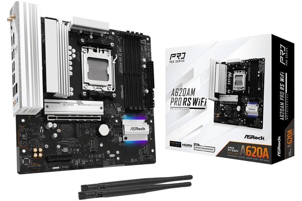 Płyta główna ASrock A620A Pro RS WiFi Socket AM5 AMD A620A DDR5 microATX