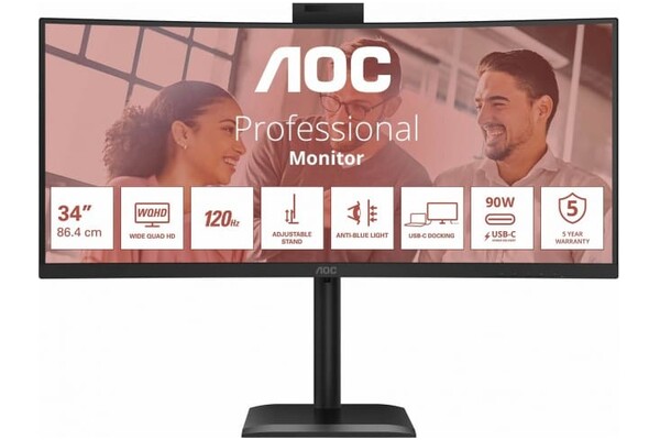 Monitor 34.0" AOC CU34E4CW czarny