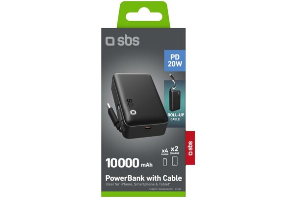Powerbank SBS TEBBCT10000PDRETK 10000mAh 20.0W czarny