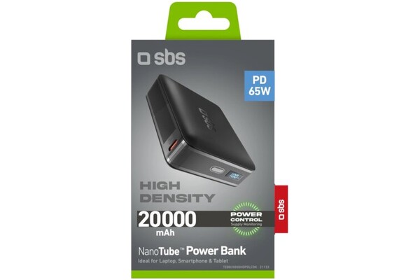 Powerbank SBS TEBB20000HDPDLCDK 20000mAh 65.0W czarny