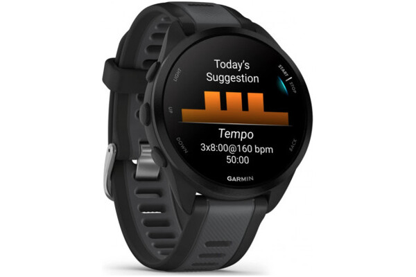 Smartwatch Garmin Forerunner 165 1.20" czarno-szary