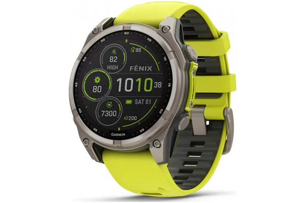 Smartwatch Garmin Fenix 8 Sapphire Solar 1.30" grafitowo-żółty