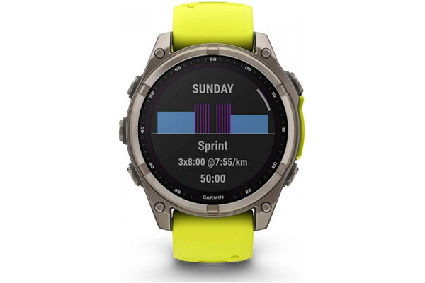 Smartwatch Garmin Fenix 8 Sapphire Solar 1.30" grafitowo-żółty