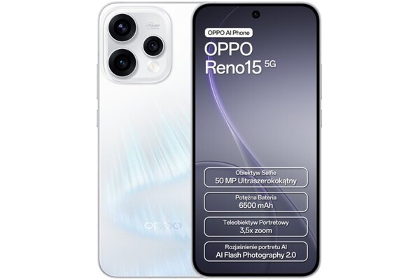 Smartfon OPPO Reno15 5G biały 6.59" 8.0GB/512.0GB