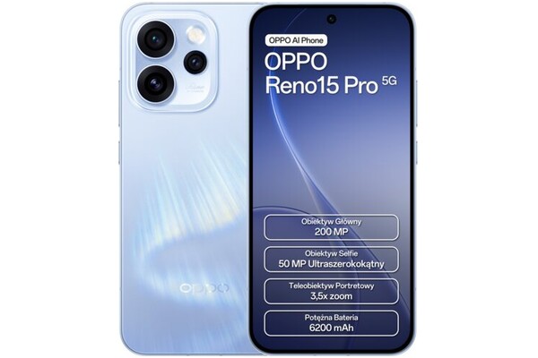 Smartfon OPPO Reno15 Pro 5G niebieski 6.32" 12.0GB/512.0GB