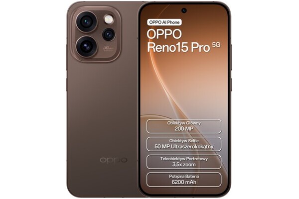 Smartfon OPPO Reno15 Pro 5G brązowy 6.32" 12.0GB/512.0GB