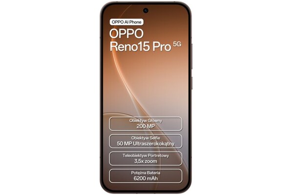 Smartfon OPPO Reno15 Pro 5G brązowy 6.32" 12.0GB/512.0GB