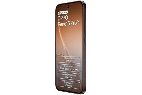 Smartfon OPPO Reno15 Pro 5G brązowy 6.32" 12.0GB/512.0GB