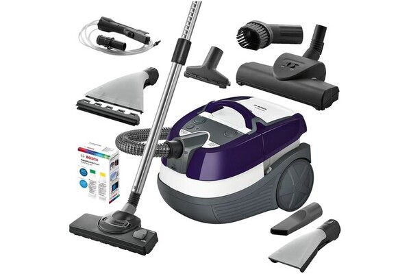 Odkurzacz Bosch BWD41740 AquaWash&Clean tradycyjny workowy 1700W szaro-fioletowy