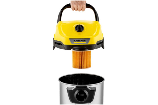 Odkurzacz Karcher WD3S tradycyjny bezworkowy srebrno-żółty