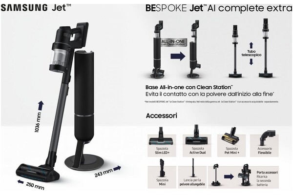 Odkurzacz Samsung VS28C9784QK/WA Jet Bespoke AI pionowy bezworkowy czarny