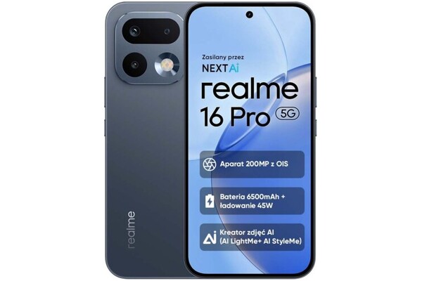 Smartfon realme 16 Pro 5G szary 6.78" 8.0GB/256.0GB