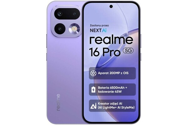Smartfon realme 16 Pro 5G fioletowy 6.78" 8.0GB/512.0GB