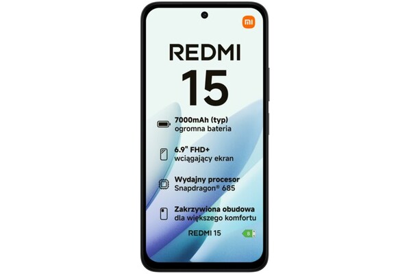 Smartfon Xiaomi Redmi 15 czarny 6.90" 8.0GB/256.0GB