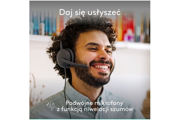 Słuchawki Logitech Zone Wired Nauszne Przewodowe czarny