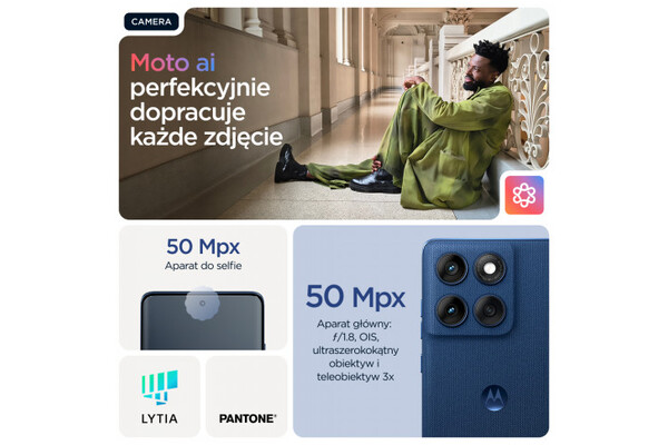 Smartfon Motorola moto edge 60 5G niebieski 6.67" 8.0GB/256.0GB