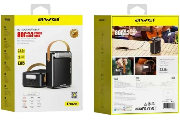 Powerbank Awei P102K 80000mAh 22.5W czarny