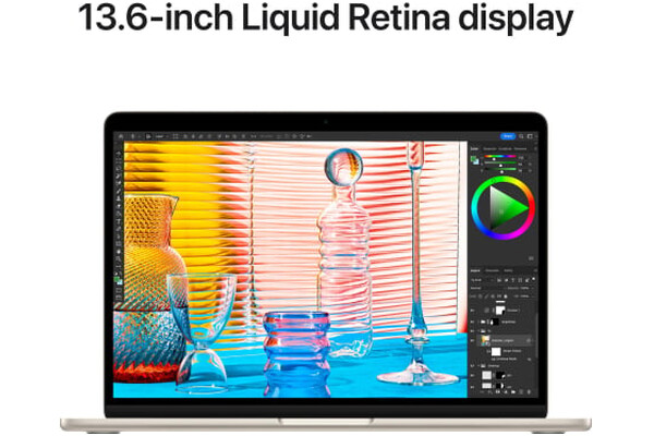 Laptop Apple MacBook Air 13.6" Apple M2 M2 (10 rdz.) 24GB 512GB SSD macOS księżycowa poświata