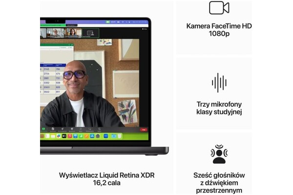 Laptop Apple MacBook Pro 16.2" Apple M3 Max M3 Max (40 rdz.) 4GB 1TB SSD macOS gwiezdna czerń