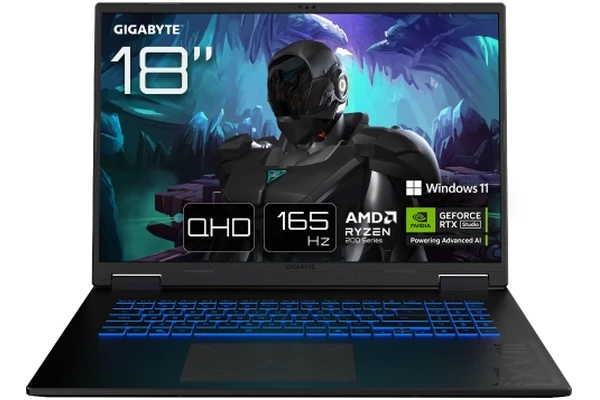 Laptop GIGABYTE A18 18.0" AMD Ryzen 7-260 NVIDIA GeForce RTX 5070 32GB 1TB SSD Windows 11 Home czarny