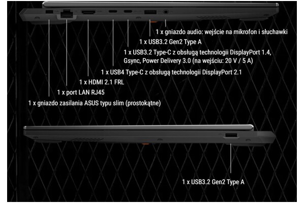 Laptop ASUS TUF Gaming A16 16.0" AMD Ryzen 7-260 NVIDIA GeForce RTX 5050 32GB 512GB SSD M.2 Windows 11 Home czarny
