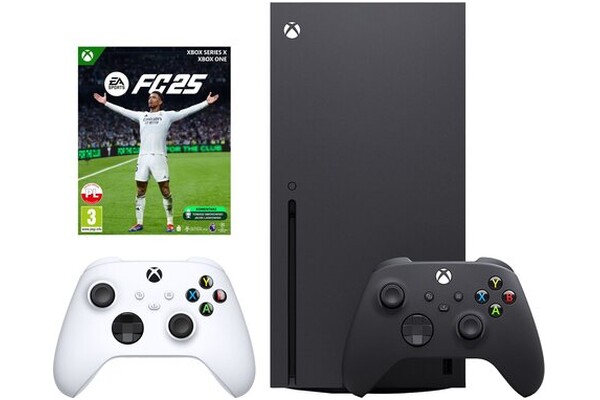 Konsola Microsoft Xbox Series X 1TB czarno-biały + EA Sports FC 25 Gra + Kontroler XBOX