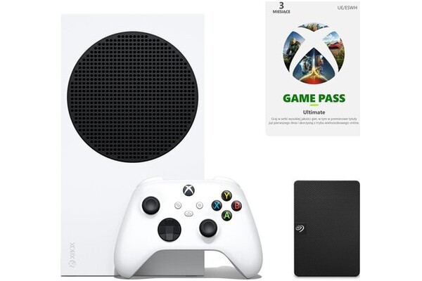 Konsola Microsoft Xbox Series S 2TB czarny + Game Pass Ultimate + Dysk SEAGATE Expansion Portable 2TB