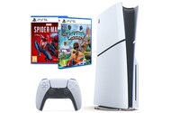 Konsola Sony PlayStation 5 Slim 1TB biało-czarny + Marvels Spider-Man 2, Sackboy a Big Adventure