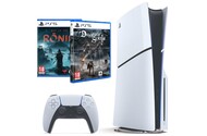 Konsola Sony PlayStation 5 Slim 1TB biało-czarny + Demons Soul Remake, Marvels Spider-Man 2