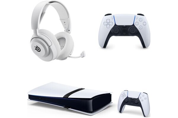 Konsola Sony PlayStation 5 Pro 2TB biało-czarny + Astros Playroom + słuchawki STEELSERIES