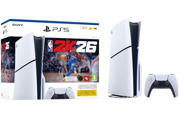 Konsola Sony PlayStation 5 Slim 1TB biało-czarny + NBA 2K26 + Kontroler PlayStation
