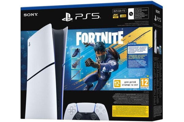 Konsola Sony PlayStation 5 Slim Digital 825GB biało-czarny + Astros Playroom, Fortnite Rozkwitający Chaos