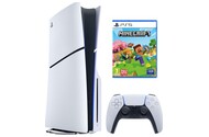 Konsola Sony PlayStation 5 Slim 1TB biało-czarny + Astros Playroom, Minecraft Gra PS5