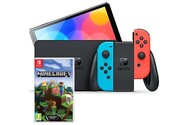 Konsola Nintendo Switch OLED 64GB niebiesko-czerwony + Minecraft