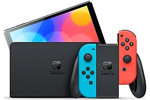 Konsola Nintendo Switch OLED 64GB niebiesko-czerwony + Minecraft