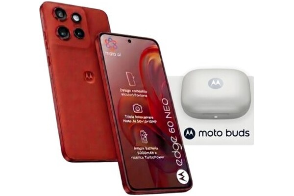 Smartfon Motorola moto edge 60 czerwony 6.36" 8.0GB/256.0GB