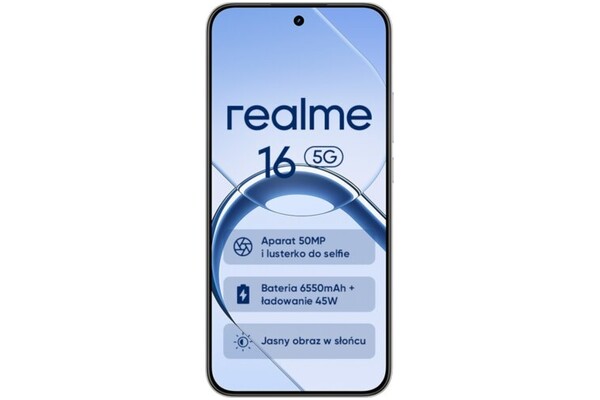 Smartfon realme 16 5G biały 6.57" 8.0GB/256.0GB