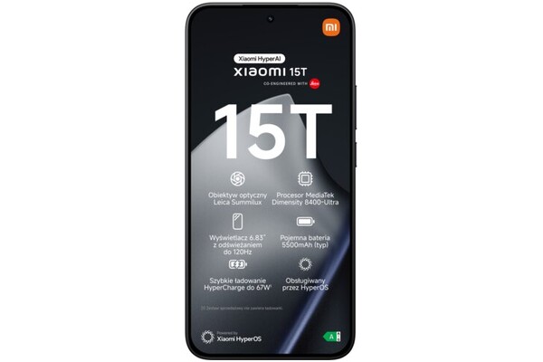 Smartfon Xiaomi 15T 5G czarny 6.83" 12.0GB/512.0GB