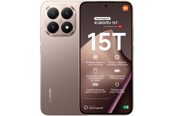 Smartfon Xiaomi 15T 5G złoty 6.83" 12.0GB/512.0GB