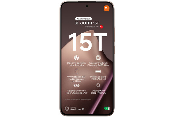 Smartfon Xiaomi 15T 5G złoty 6.83" 12.0GB/512.0GB