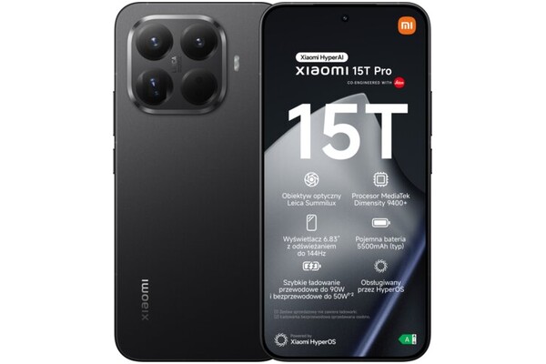 Smartfon Xiaomi 15T Pro 5G czarny 6.83" 12.0GB/1000.0GB